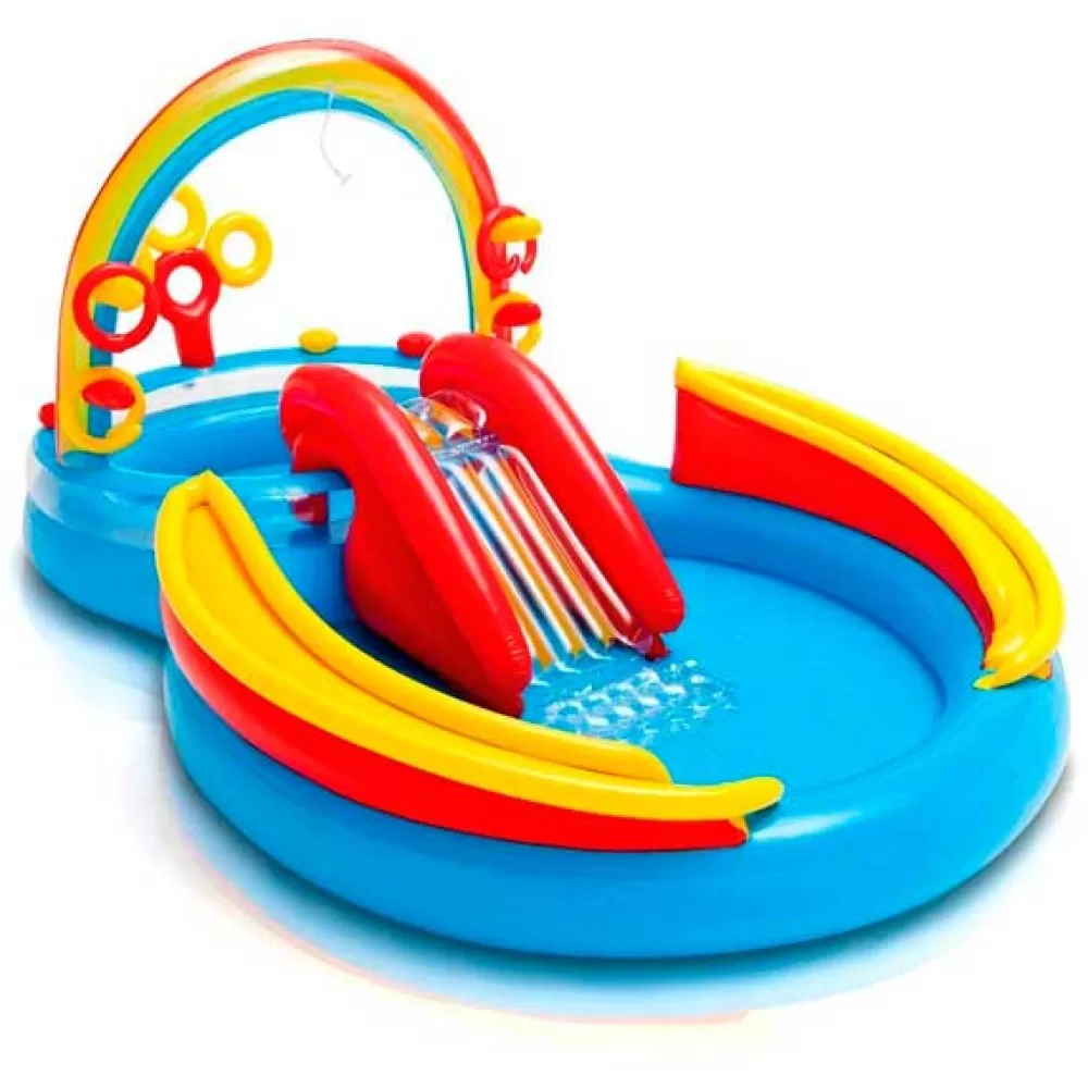 Juguetes Intex Centro De Juegos Hinchable Arco Iris Hot