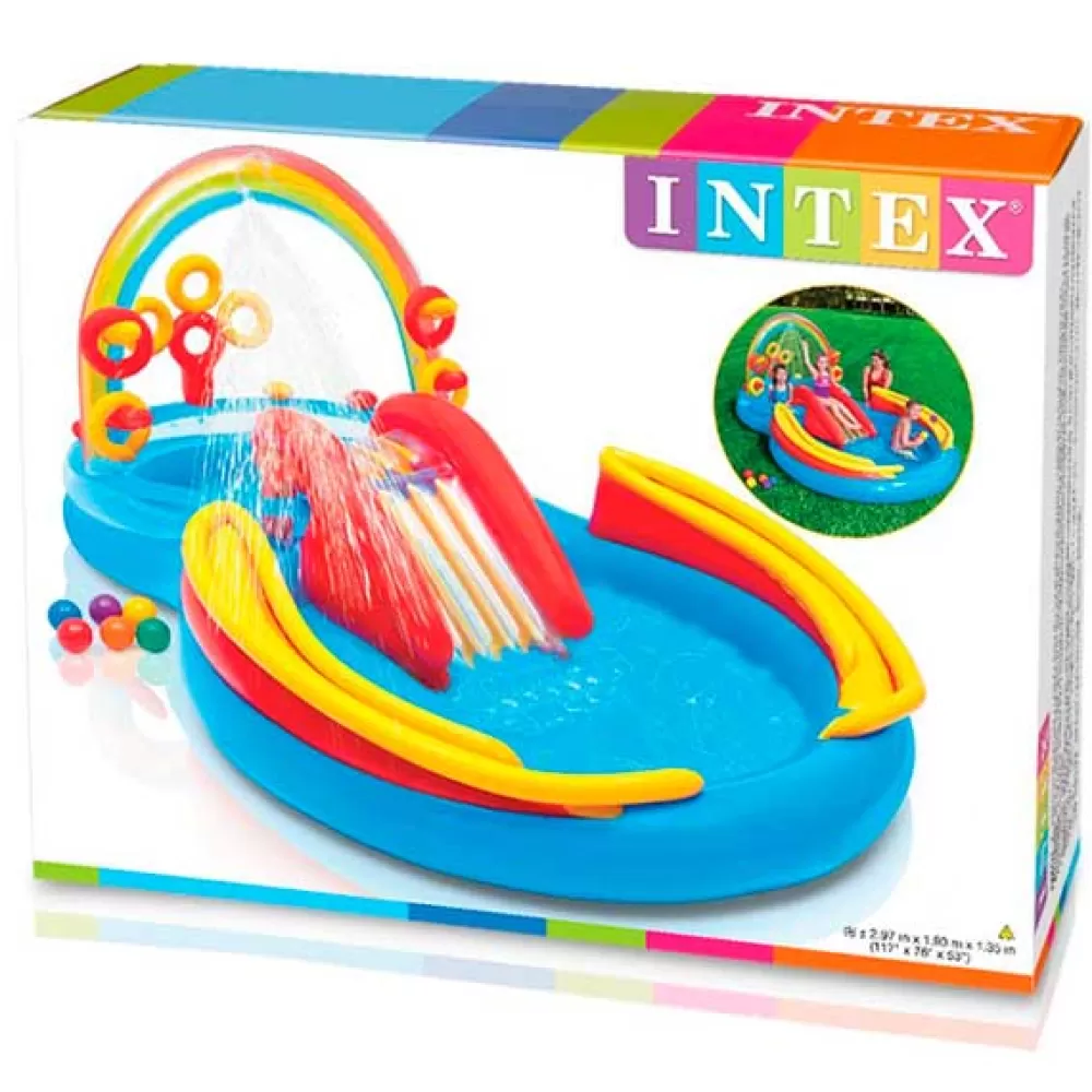 Juguetes Intex Centro De Juegos Hinchable Arco Iris Hot