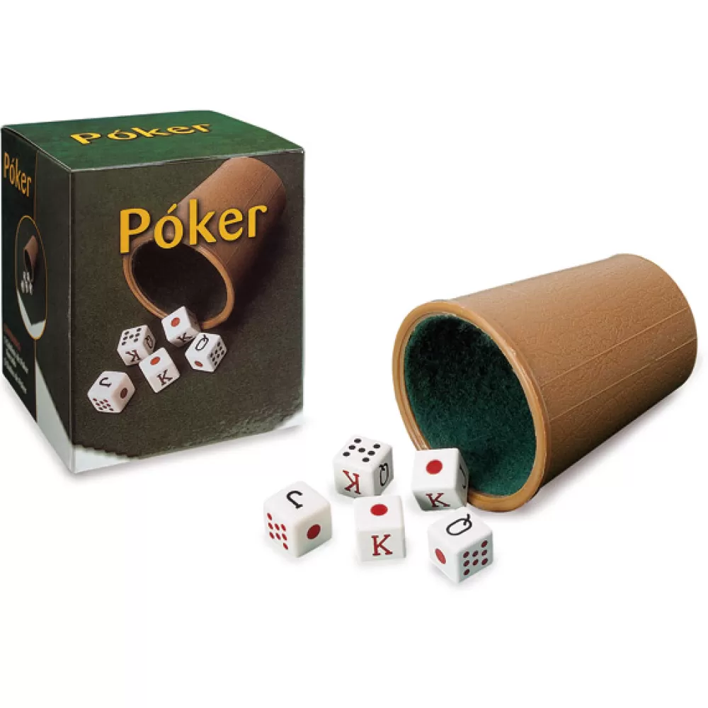 Juegos De Mesa Clásicos>Juguetes Cayro Cubilete Forrado Y Dados De Poker