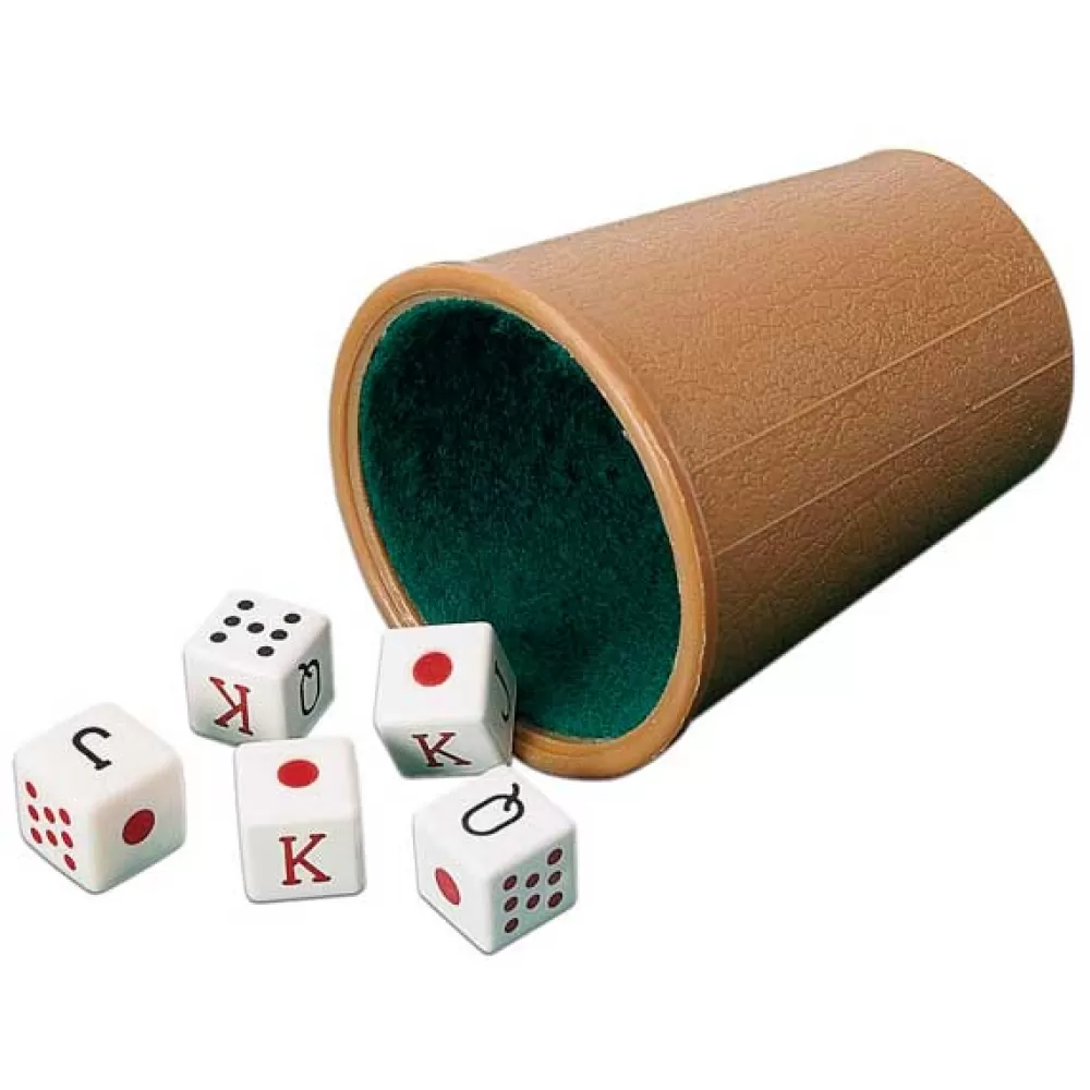 Juegos De Mesa Clásicos>Juguetes Cayro Cubilete Forrado Y Dados De Poker