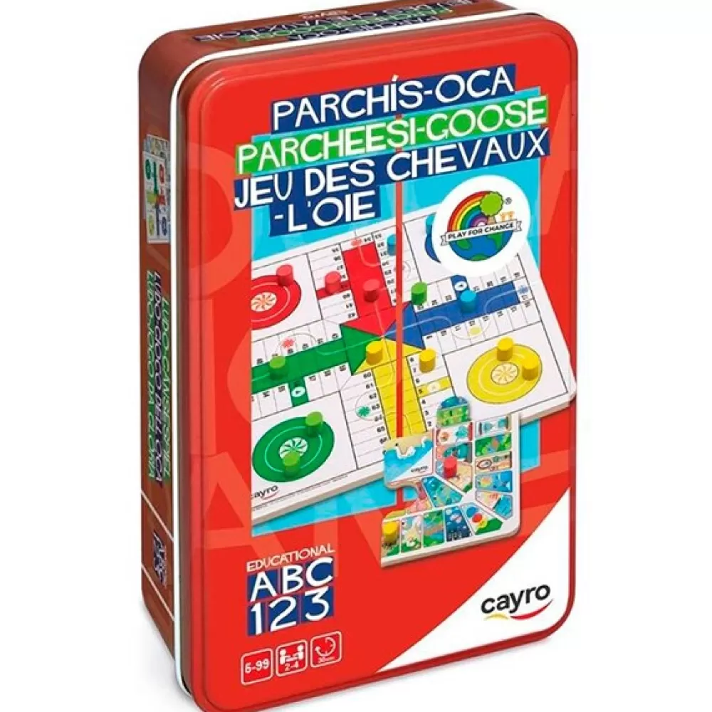 Juegos De Mesa Clásicos>Juguetes Cayro Parchis-Oca Viaje Caja Metal