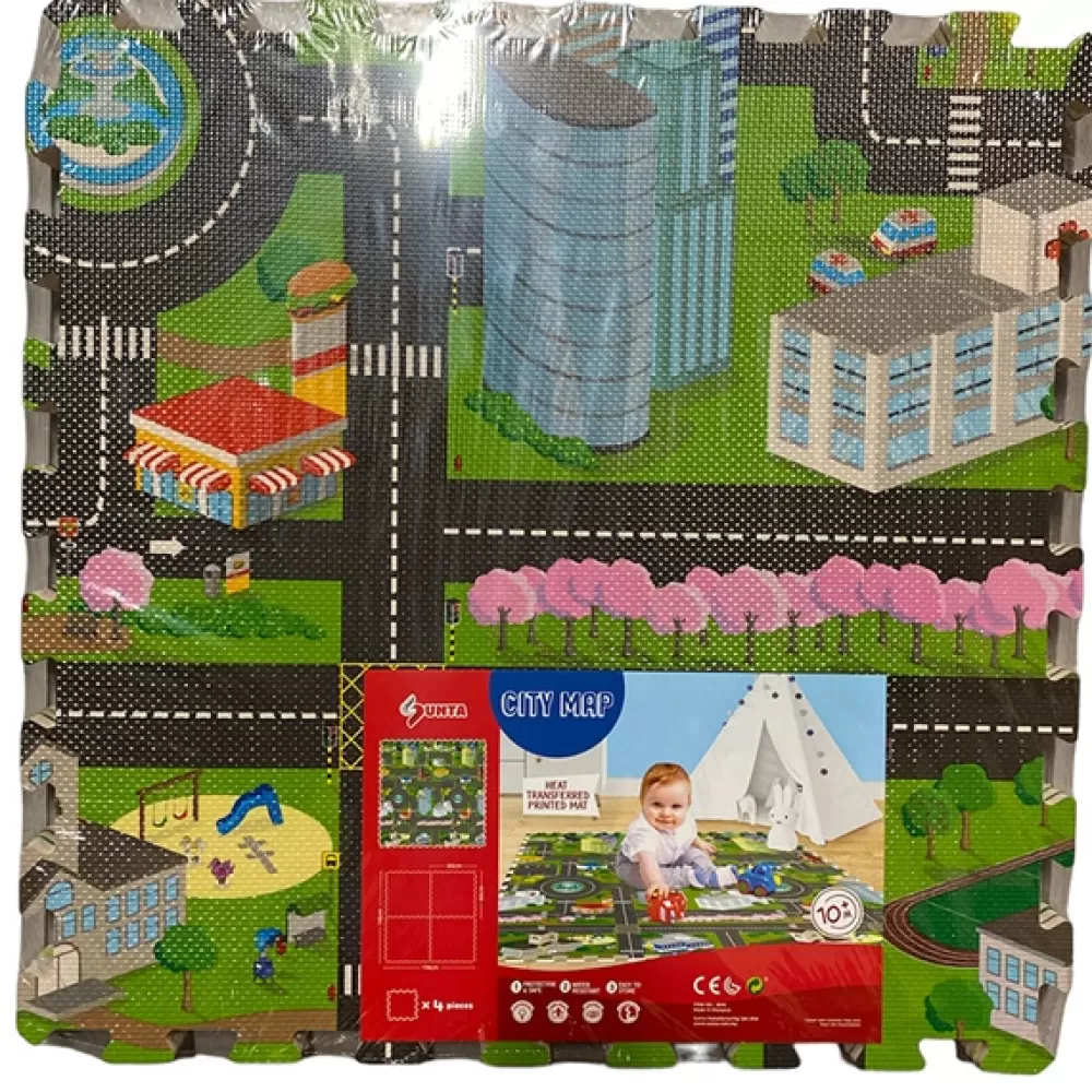 Puzzles De Suelo Bebés>* Puzzle Foam 4P Carretera City Map