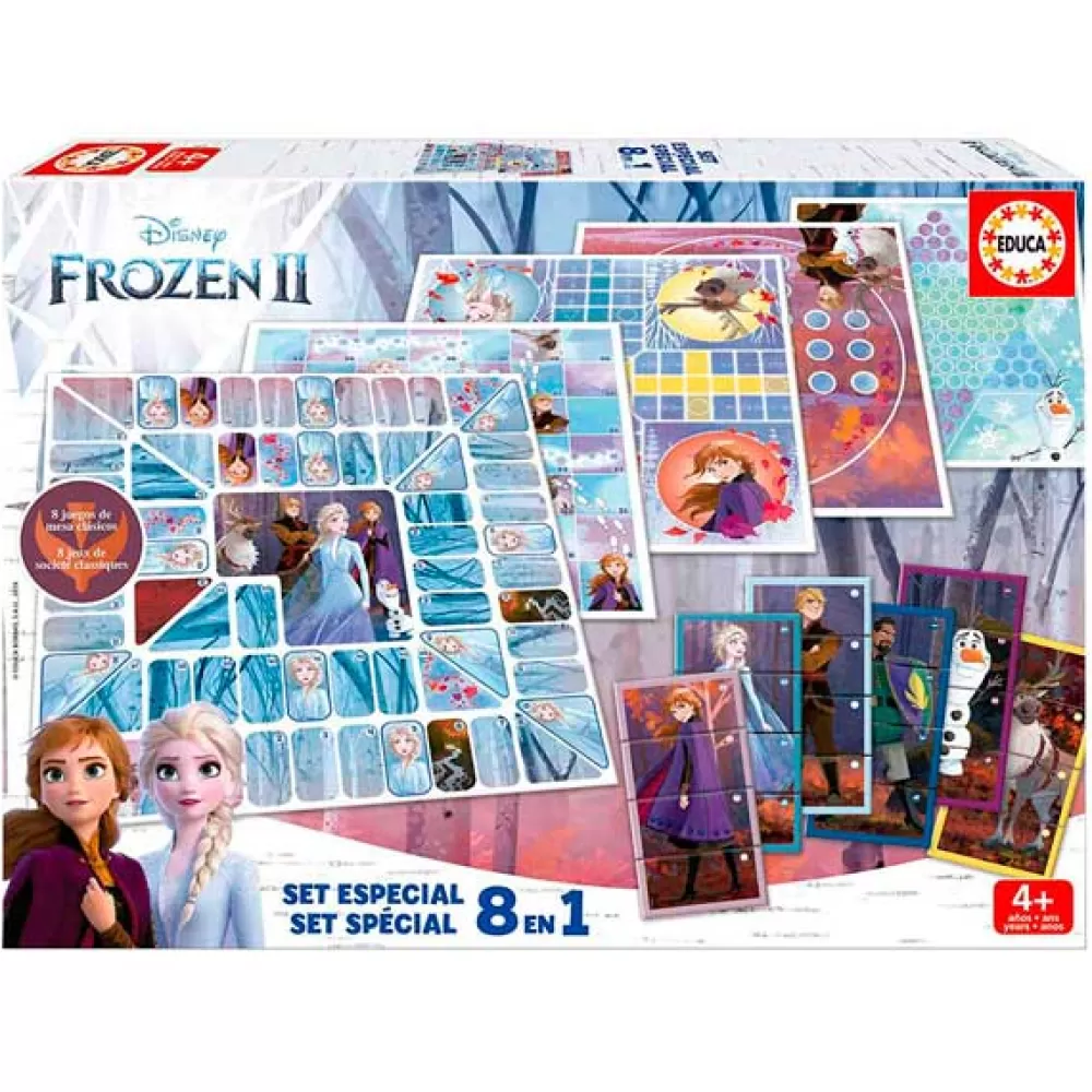 Juegos De Mesa Clásicos>Juguetes Frozen Set Especial Juegos 8 En 1 Frozen 2